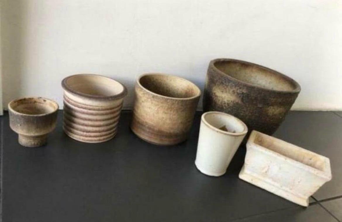 Unieke mooie vintage jaren’50-60 bloempotten verzameling, Ophalen, Rond, Binnen, Zo goed als nieuw
