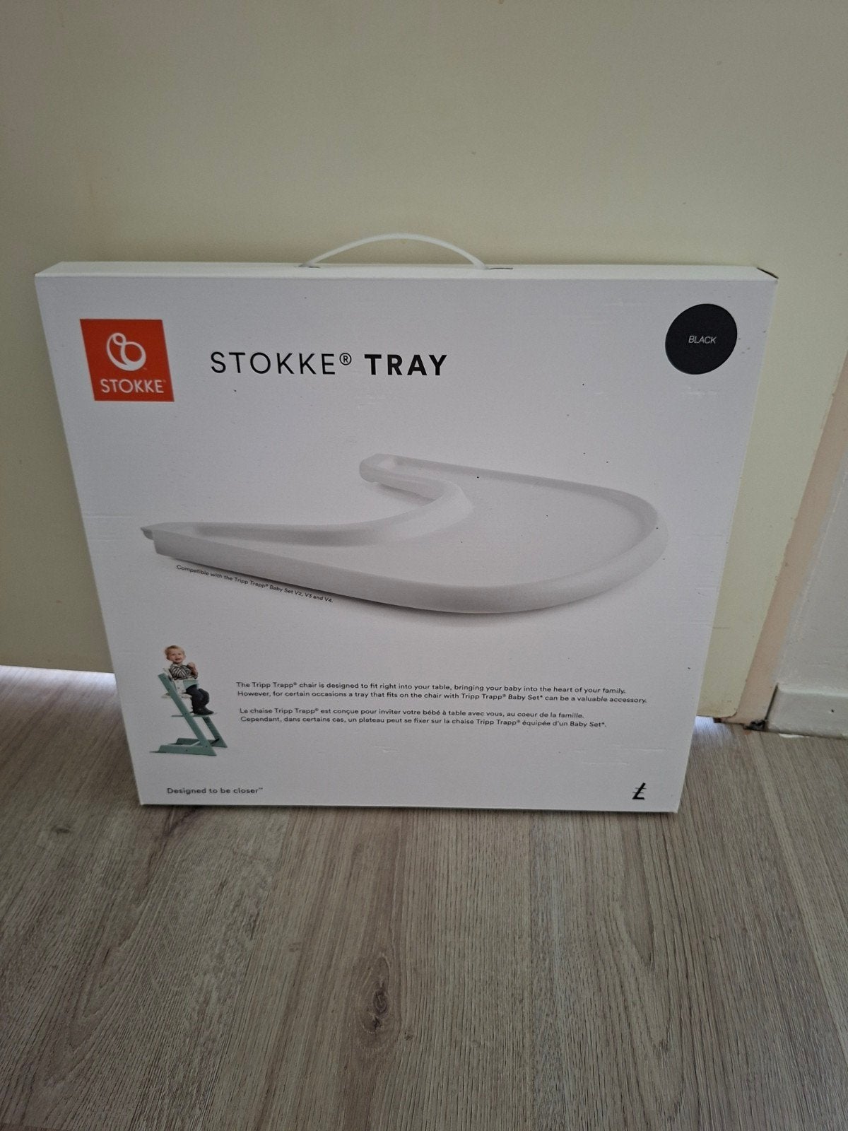 Tray/ tafelblad stokke tripp trapp kinderstoel | zwart, Ophalen of Verzenden, Nieuw, Badje