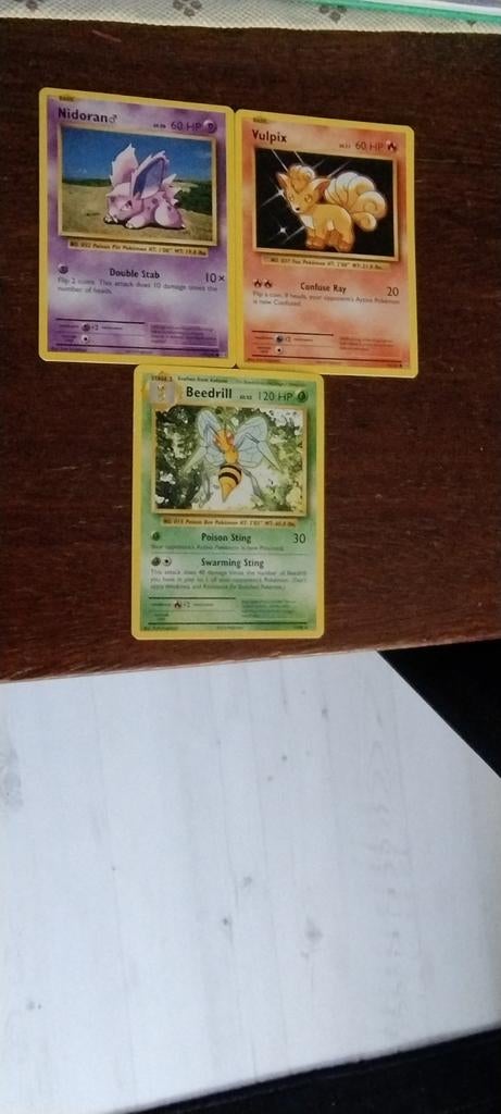 Pokémon kaarten: Nidoran, Vulpix, Beedrill (vintage), Ophalen of Verzenden, Gebruikt, Meerdere kaarten