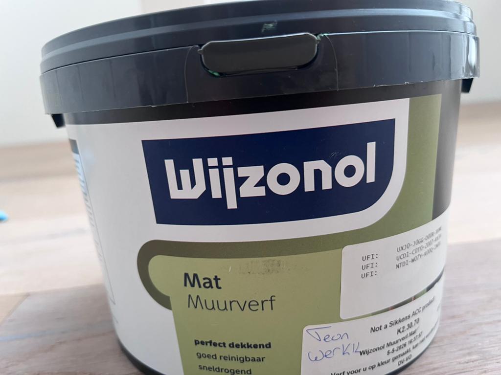 Wijzonol muurfverf - groen 2.5L, Ophalen, Minder dan 5 liter, Groen, Verf