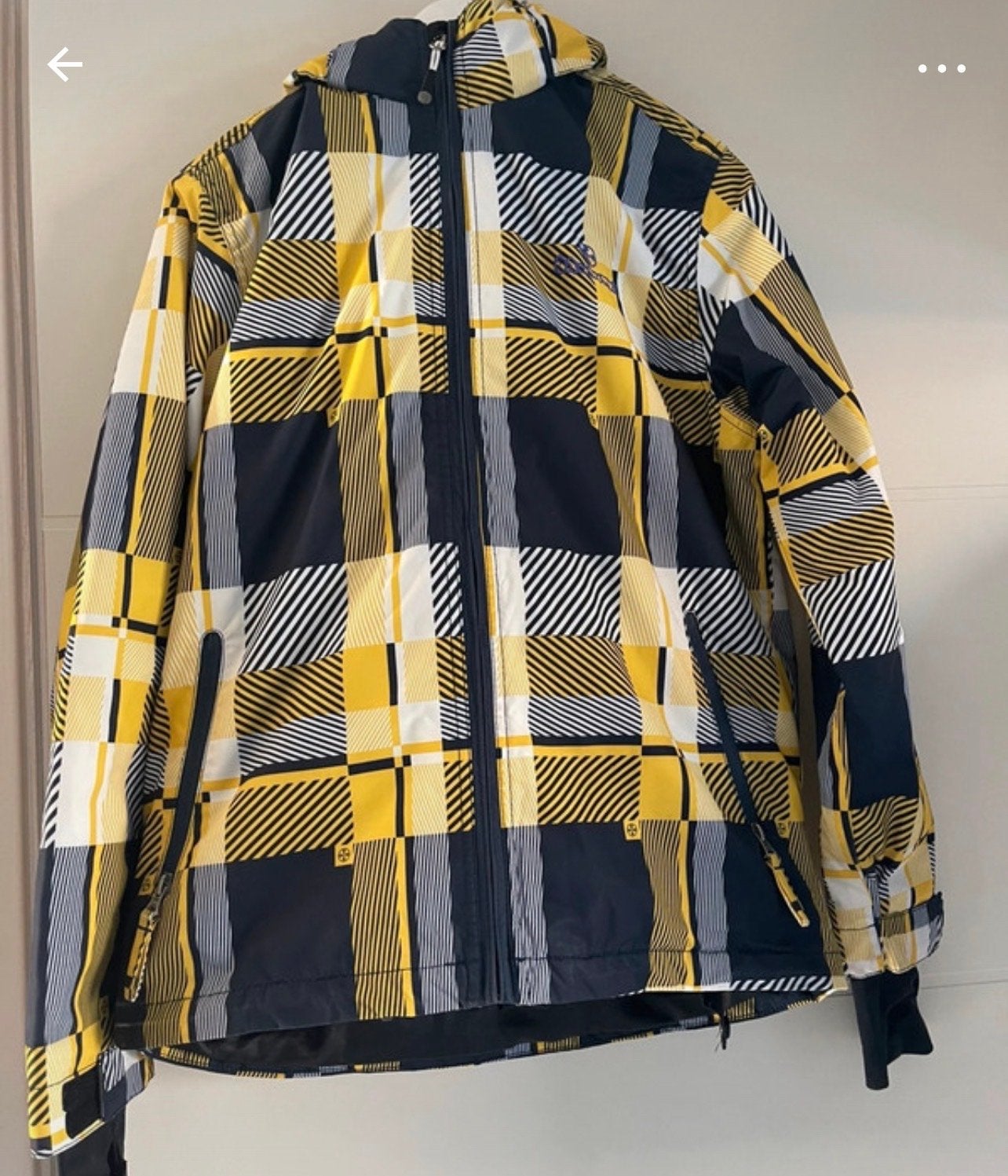 Hipertex ski-jas/winterjas geruit geel/zwart maat S, Ophalen of Verzenden, Gedragen, Maat 36 (S), Jack