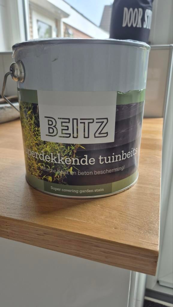 Beitz superdekkende tuinbeits antraciet 2.5L - Nieuw, Ophalen of Verzenden, Nieuw, Grijs, Beits