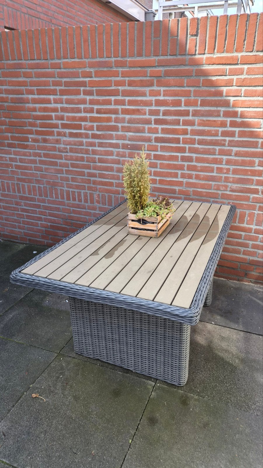 Tuintafel, Ophalen, Gebruikt, Rechthoekig, Wicker