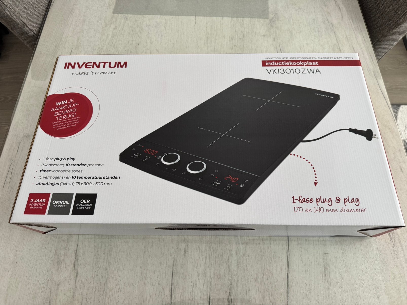 Nieuw Inductie Kookplaat Inventum | Nooit Geopend / Gebruikt, Witgoed en Apparatuur, Ophalen, Nieuw, 3 kookzones of minder, Inductie