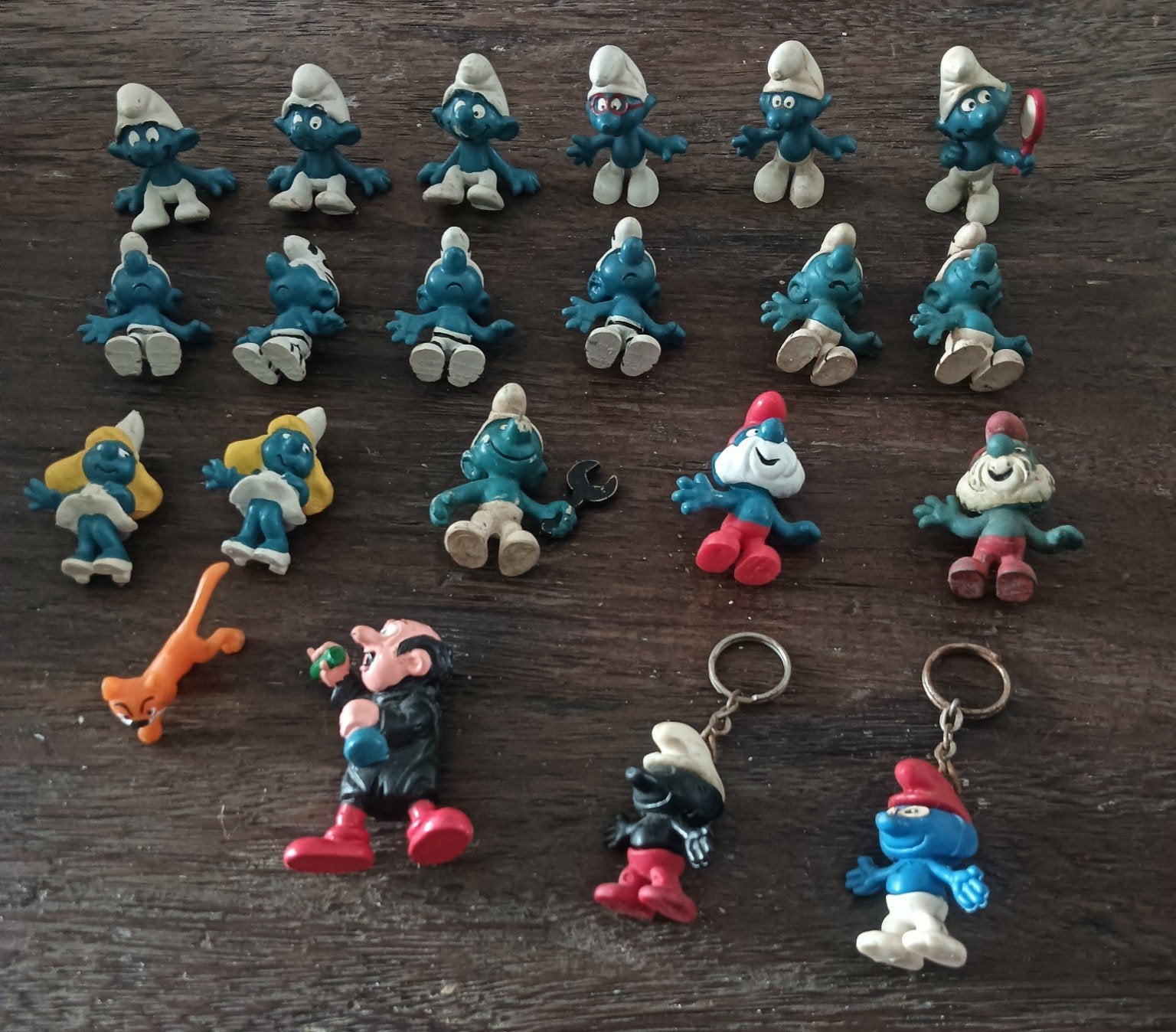 19 smurfen (1965) gargamel en azrael, Verzamelen, Ophalen of Verzenden, Verschillende Smurfen