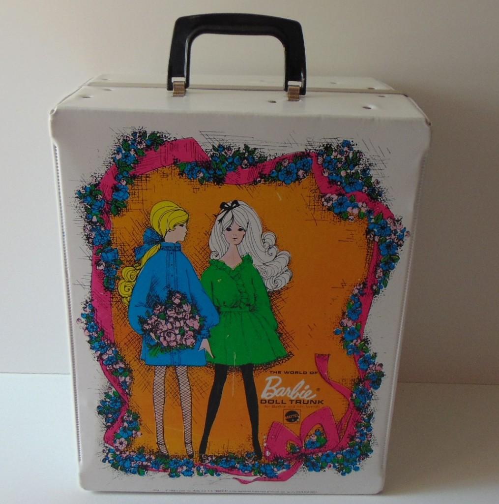 Dubbele Vinyl Barbie Koffer / Barbie  jaren 60, Verzamelen, Ophalen of Verzenden, Gebruikt, Accessoires