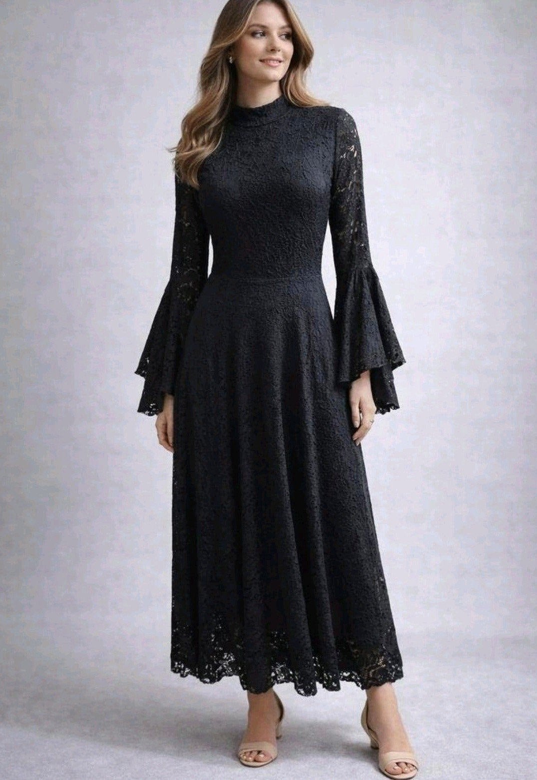 Elegante Zwarte Kanten Jurk - fame Istanbul (Maat S), Fame Istanbul, Zwart, Ophalen of Verzenden, Maat 36 (S)