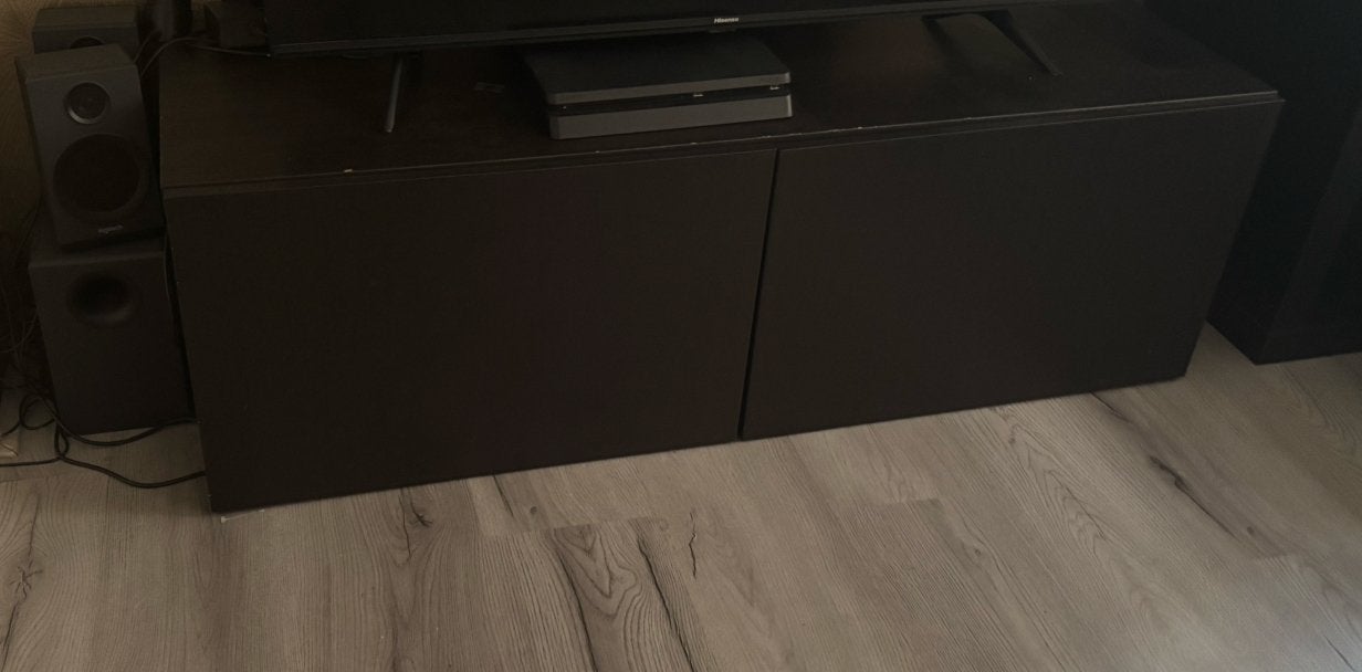 IKEA - BESTÅ shelf unit with doors, black-brown, Ophalen, Zo goed als nieuw, 25 tot 50 cm, Minder dan 100 cm