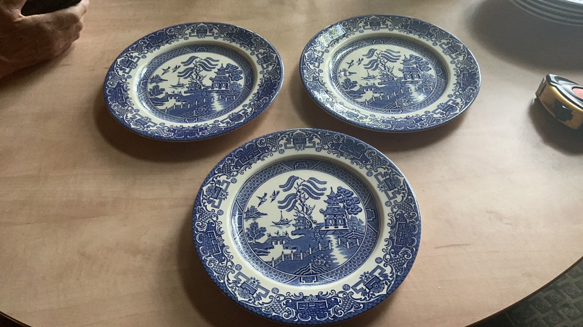 3 x porseleinen bord - English Ironstone Chinoiserie, Ophalen of Verzenden