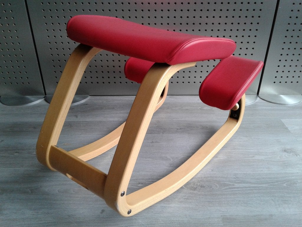 Variér (Stokke) Thatsit (Rood Leder), Prachtig!, Ophalen of Verzenden, Zo goed als nieuw, Variér, Bureaustoel