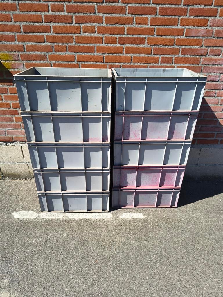 10x plastic opslag bakken (60 x 40 x 23), Ophalen, Gebruikt, Onbekend, Onbekend