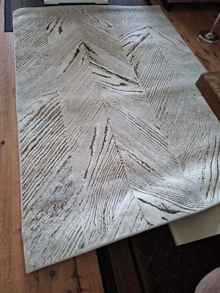 2x Modern Vloerkleed VERO 160x230 cm Crème/Bruin, 150 tot 200 cm, 200 cm of meer, Ophalen of Verzenden, Zo goed als nieuw