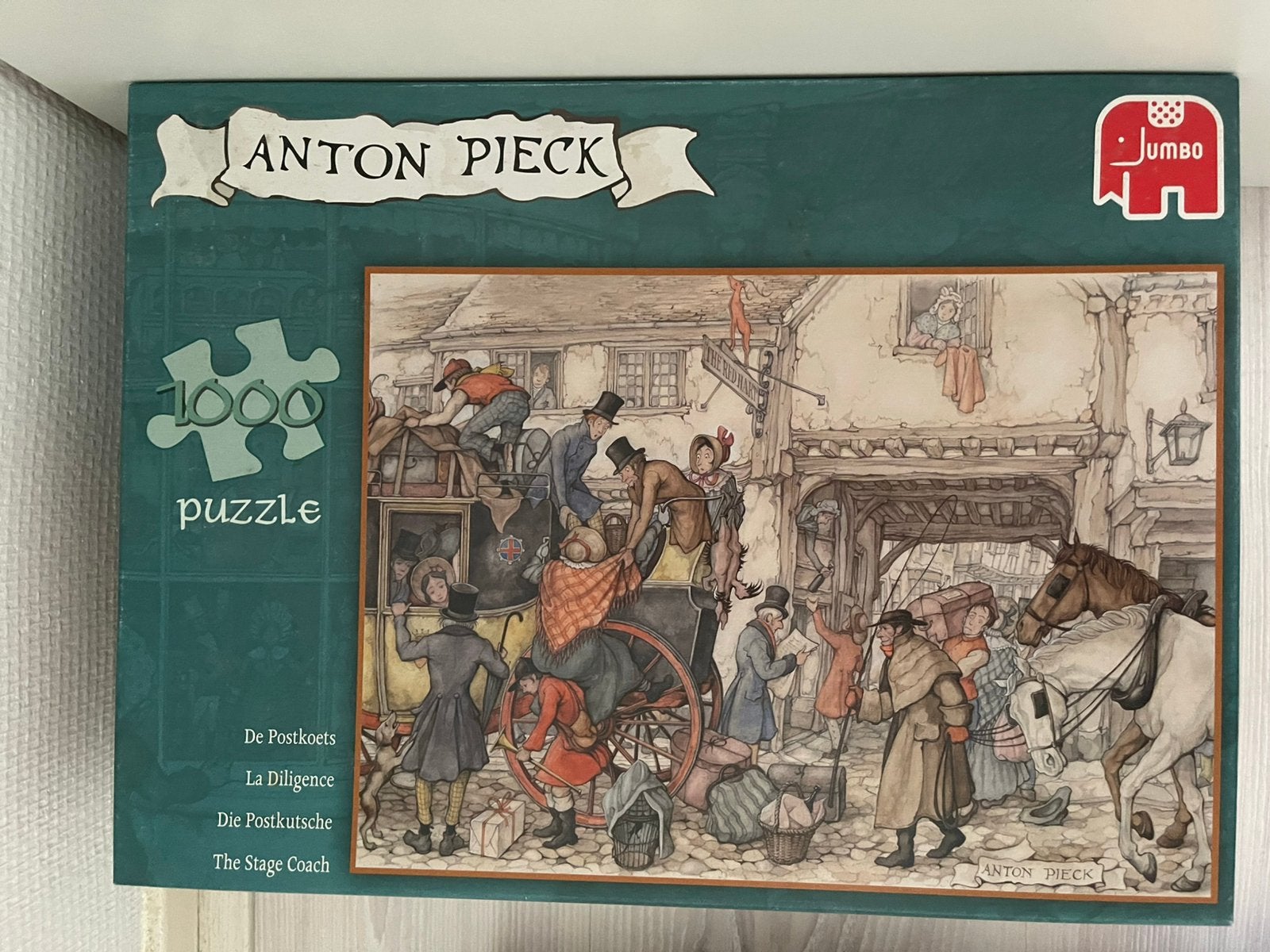 Jumbo puzzel 1000 stukjes  Anton Pieck De Postkoets, Ophalen of Verzenden, 500 t/m 1500 stukjes, Zo goed als nieuw, Legpuzzel