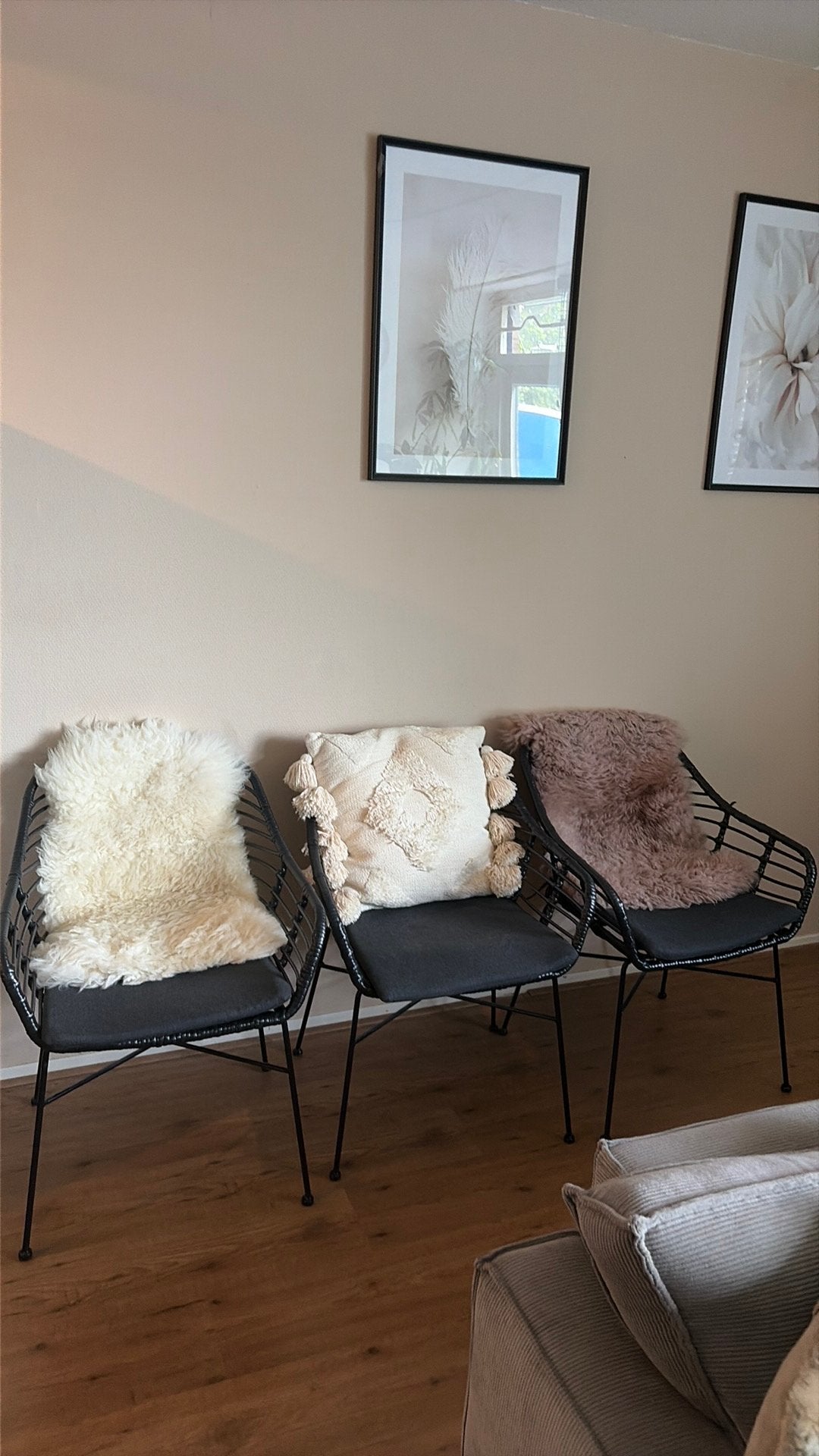 3 zwarte rotan stoelen!! MOETEN WEG, Huis en Inrichting, Stoelen, Ophalen, Drie, Zwart, Riet of Rotan