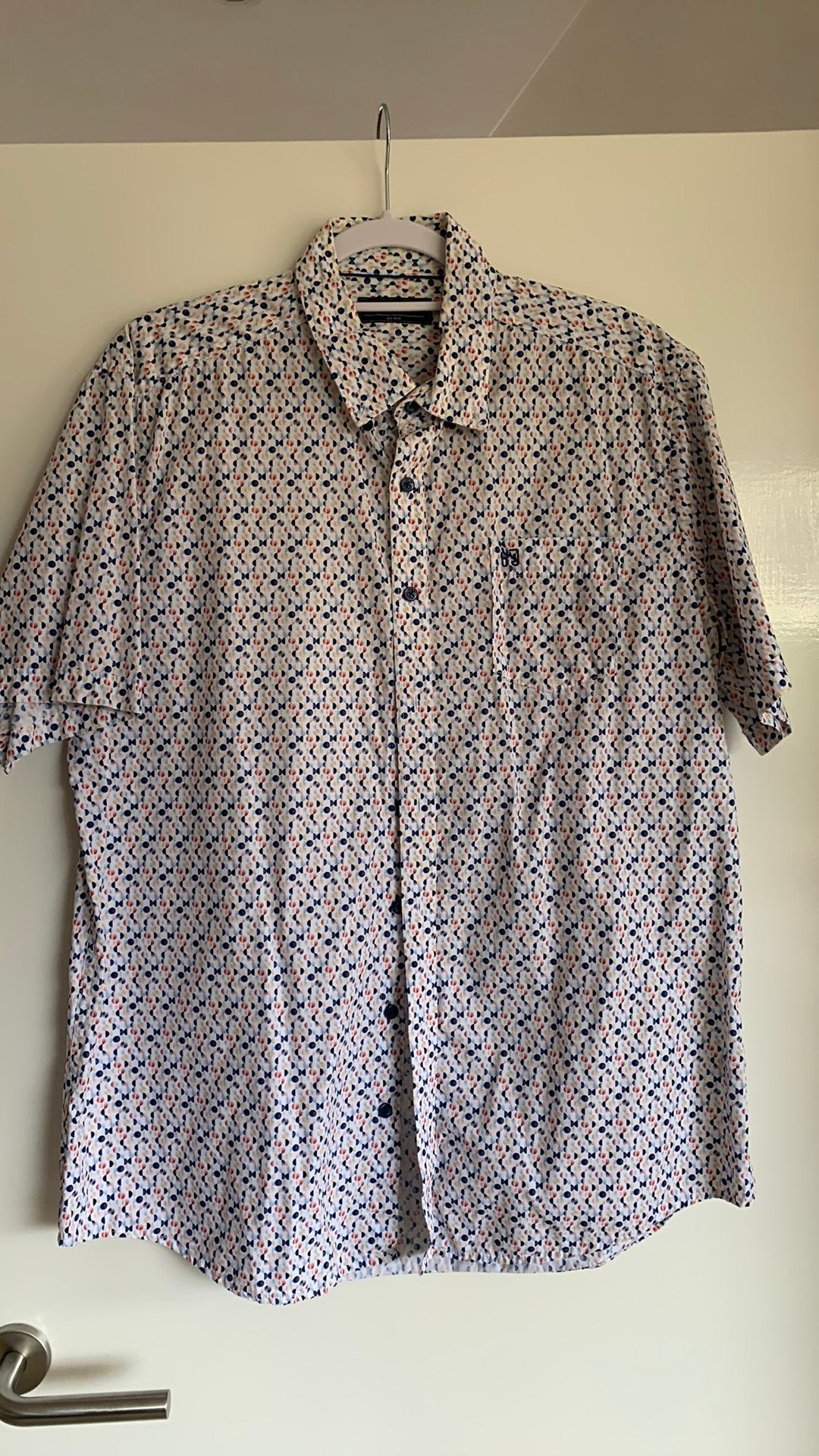 Overhemd korte mouw XL Bartlett, Kleding | Heren, Ophalen of Verzenden, Zo goed als nieuw, Blauw, Halswijdte 43/44 (XL)