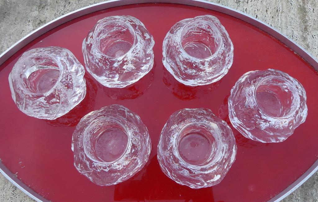 Kosta Boda Snowball Waxinelicht Loodkristal Set 3 maten, Ophalen of Verzenden