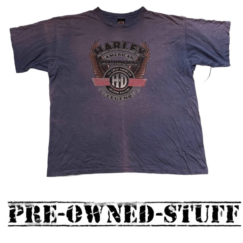 Vintage Harley-Davidson "Freedom Machine" T-shirt XXL HD-001, Harley-Davidson Motor Company, Info@harley-davidson.com, Paars, Overige maten