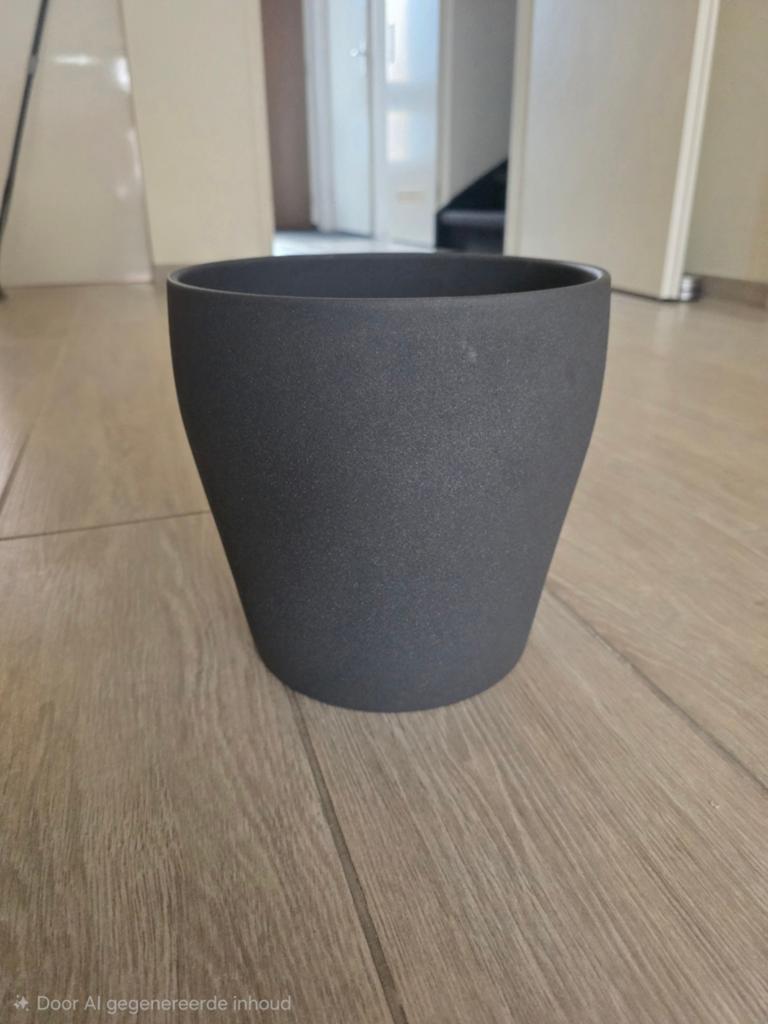 IKEA PERILLADE Bloempot - Donkergrijs, 19 cm, Rond, Binnen, Zo goed als nieuw, Minder dan 40 cm