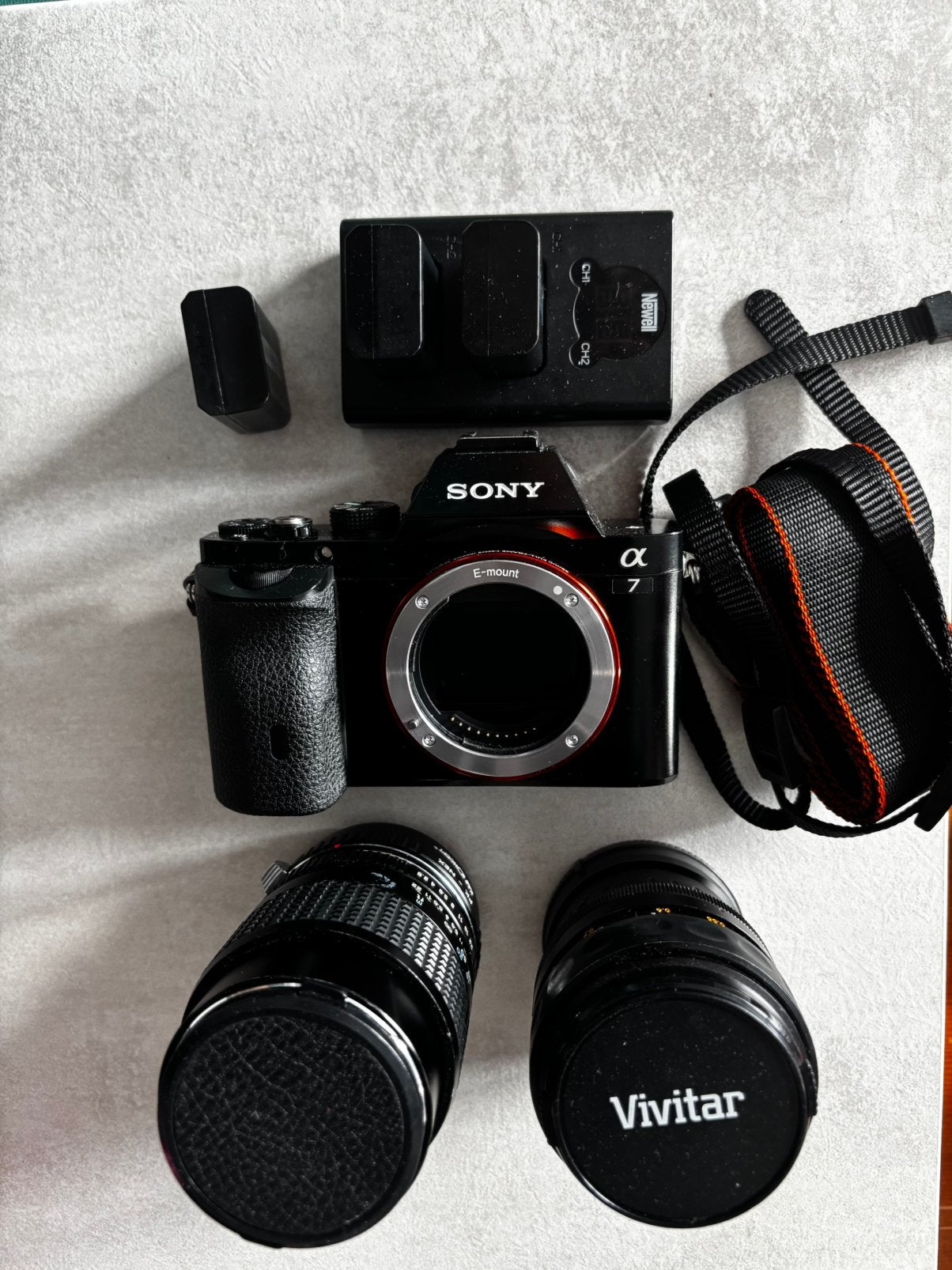 Sony A7 Mark I full-frame set met 3 lenzen, Spiegelreflex, Accu, Ophalen of Verzenden, Zo goed als nieuw