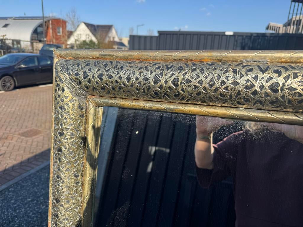 Grote Marokkaanse spiegel, Antiek en Kunst, Antiek | Spiegels, Ophalen, Rechthoekig, 50 tot 100 cm, 150 tot 200 cm