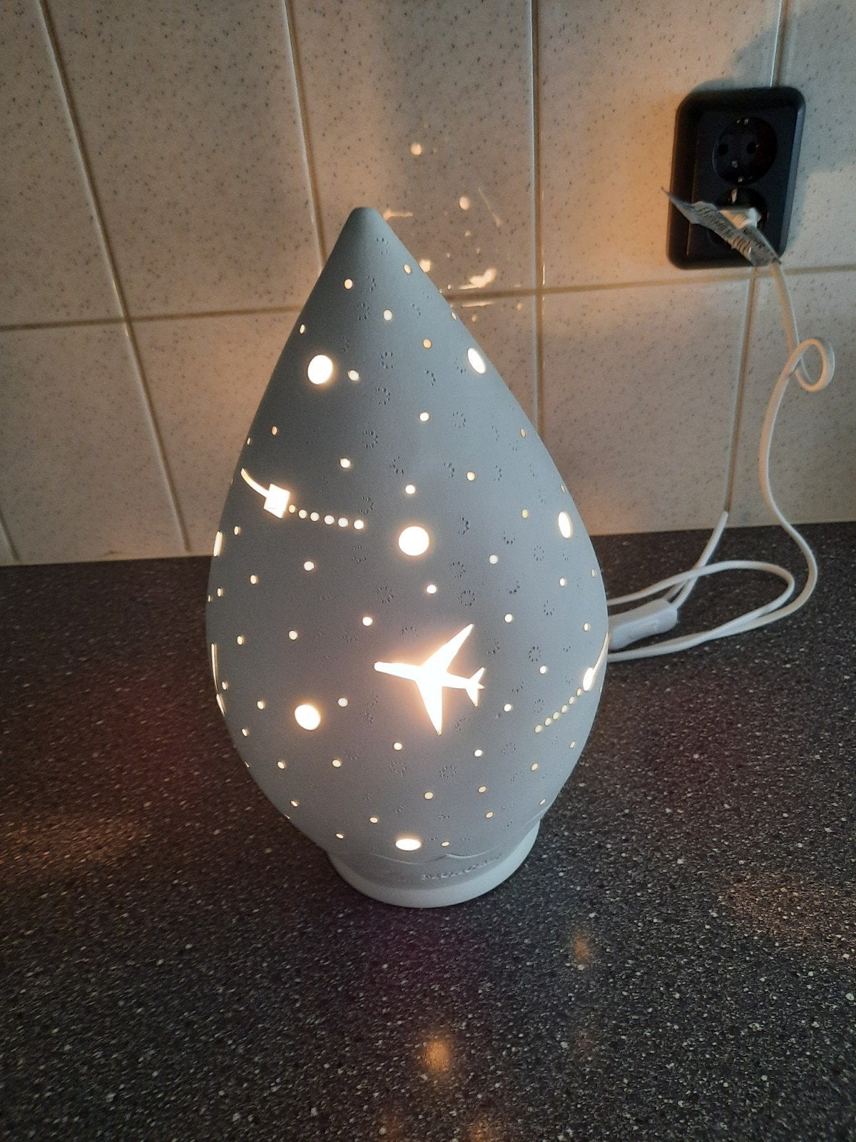 MMART Keramische Tafellamp Vliegtuig Design - Handgemaakt, Ophalen, Overige merken, Keramiek, E14 (klein)