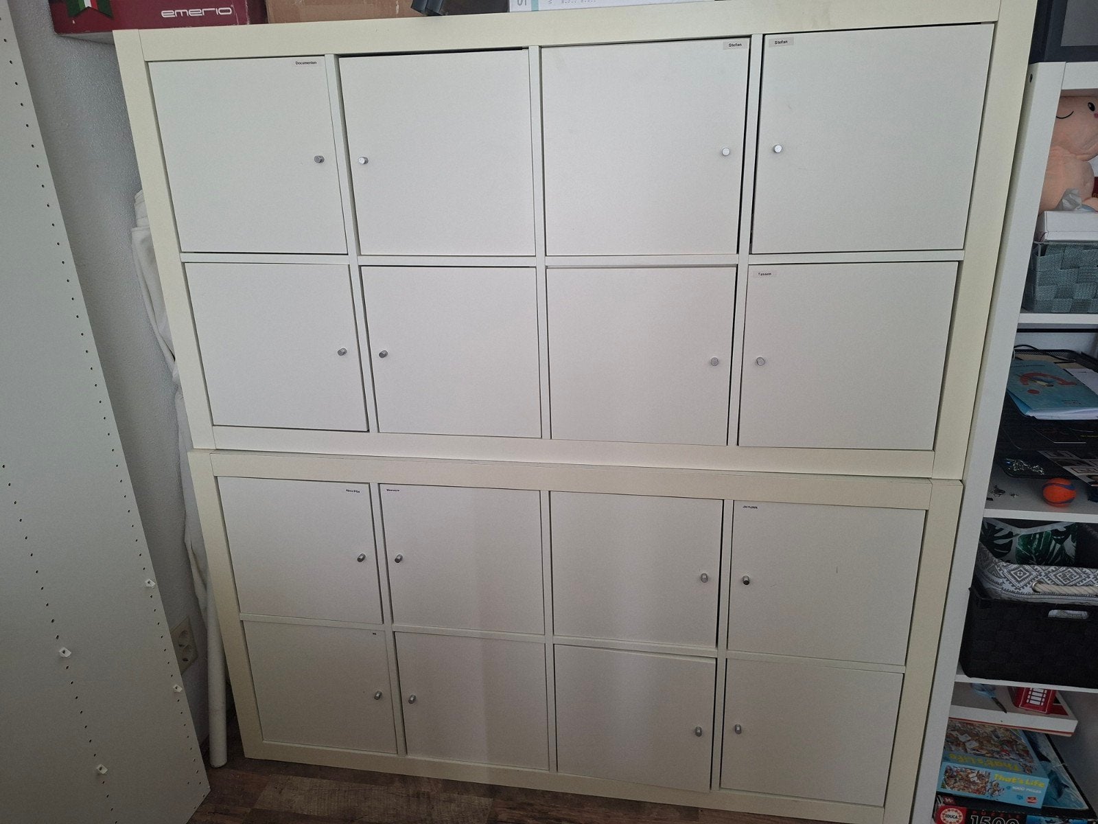IKEA Kallax 2x 2x4 inclusief inzet deurtjes, Ophalen, 100 tot 150 cm, 50 tot 100 cm, 25 tot 50 cm
