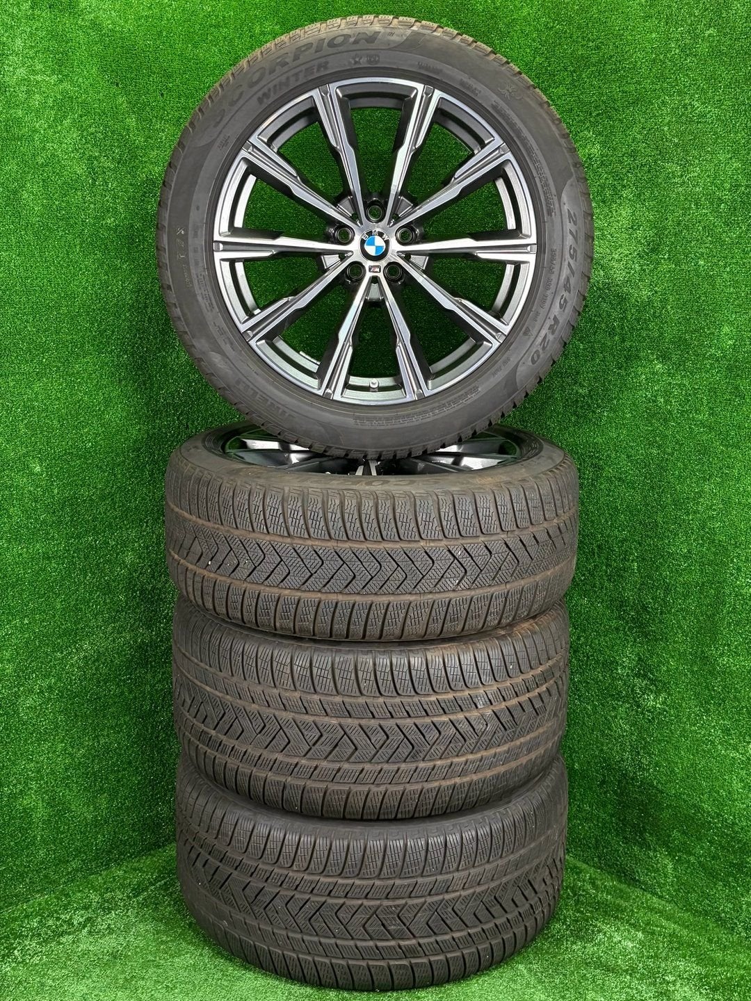 Originele 20 inch BMW 740M velgen winterbanden X5 X6 G05 G06, Gebruikt, -, -, Banden en Velgen