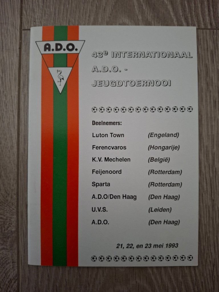 Programmaboekje ADO jeugdtoernooi 1993, Verzamelen, Ophalen of Verzenden, Zo goed als nieuw, Overige binnenlandse clubs, Overige typen