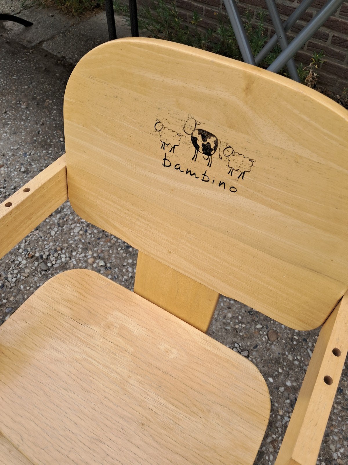 Bambino meegroeistoel - Houten kinderstoel, Kinderen en Baby's, Ophalen of Verzenden, Gebruikt, Meegroeistoel, Aanschuifbaar