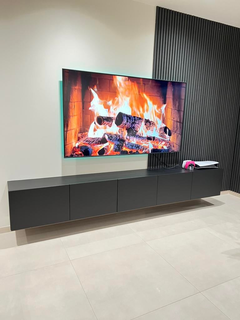 Tv Kast 280cm zwart mat, Huis en Inrichting, Kasten | Televisiemeubels, Ophalen, Zo goed als nieuw, 200 cm of meer, Minder dan 100 cm