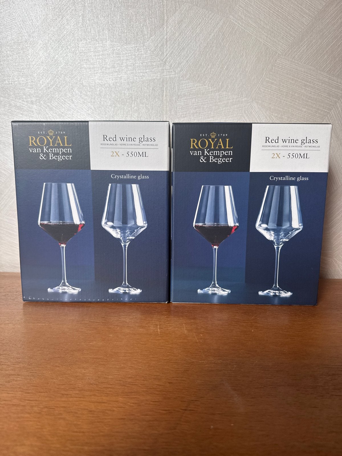 Royal van Kempen & Begeer Rode Wijnglazen - 4x 550ml, Nieuw, Ophalen of Verzenden, Overige merken, Glas