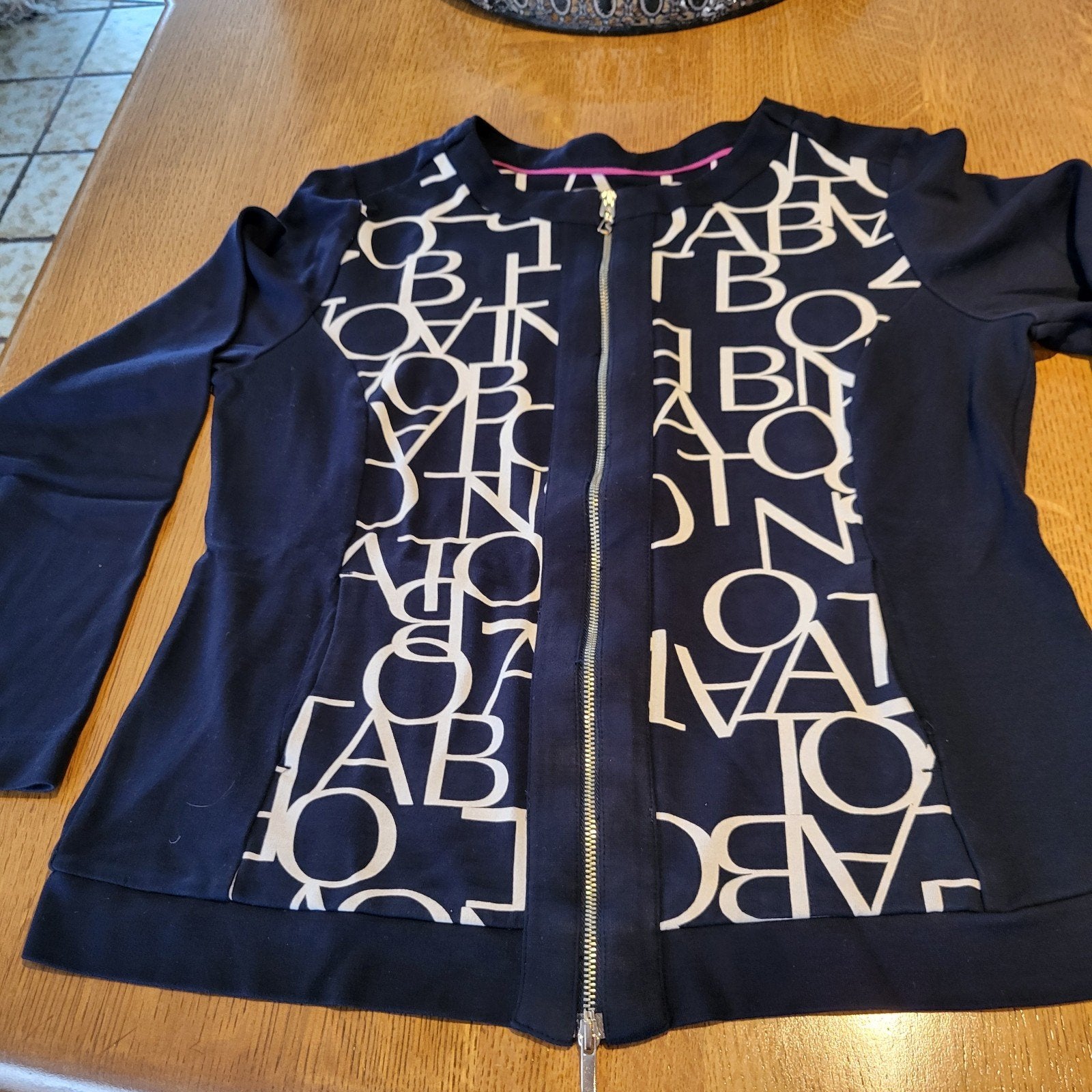 Bonita vest met rits en letterprint, Kleding | Dames, Bonita, Ophalen of Verzenden, Zo goed als nieuw, Blauw