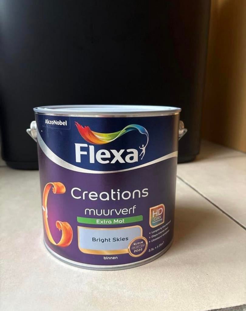 Flexa Creations Muurverf Extra Mat - Bright Skies 2.5L, Ophalen, Nieuw, Overige typen