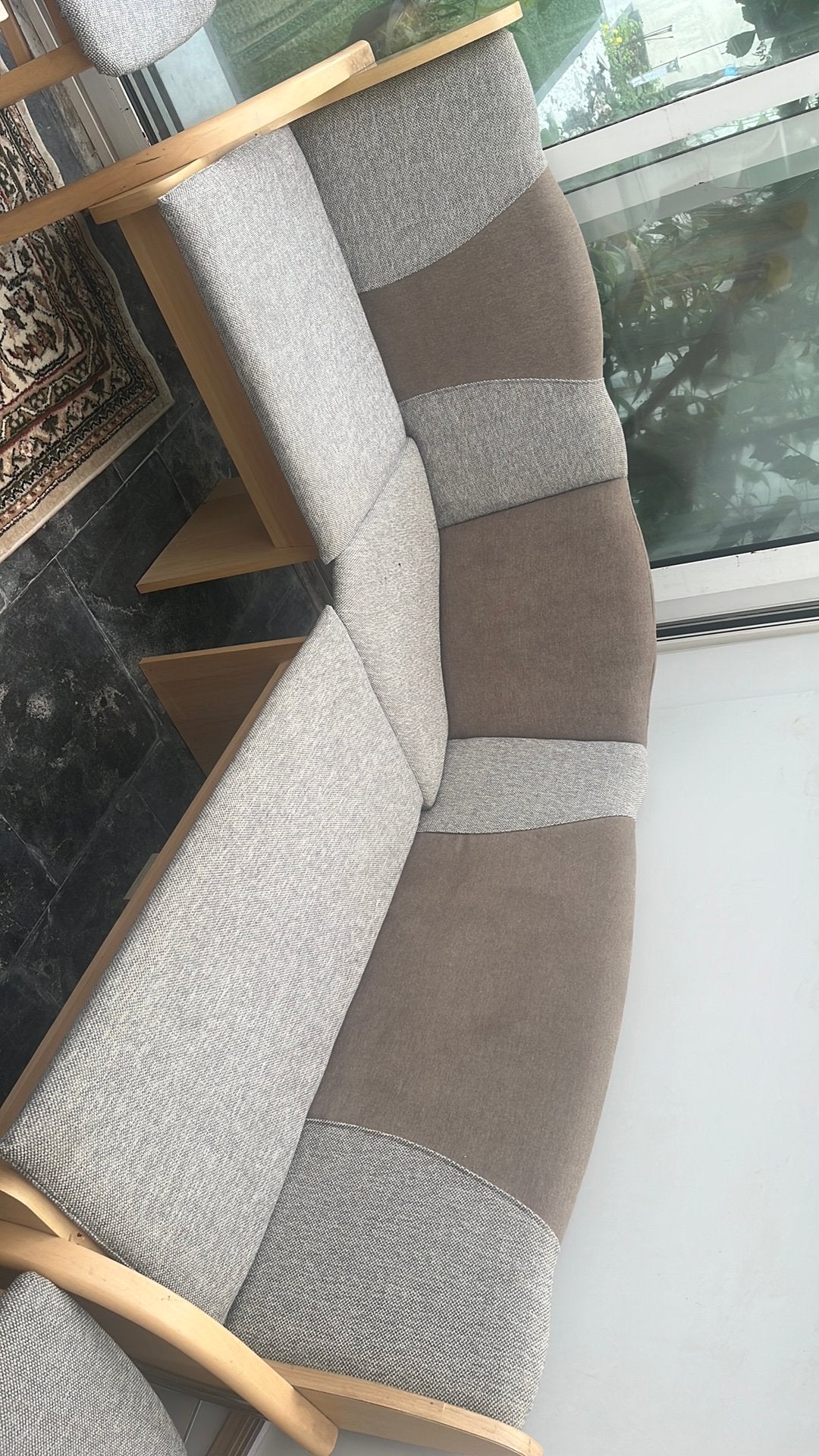 Eetbank hoek met vier stoelen, 5 zitplaatsen, Steigerhout, Ophalen of Verzenden, Zo goed als nieuw