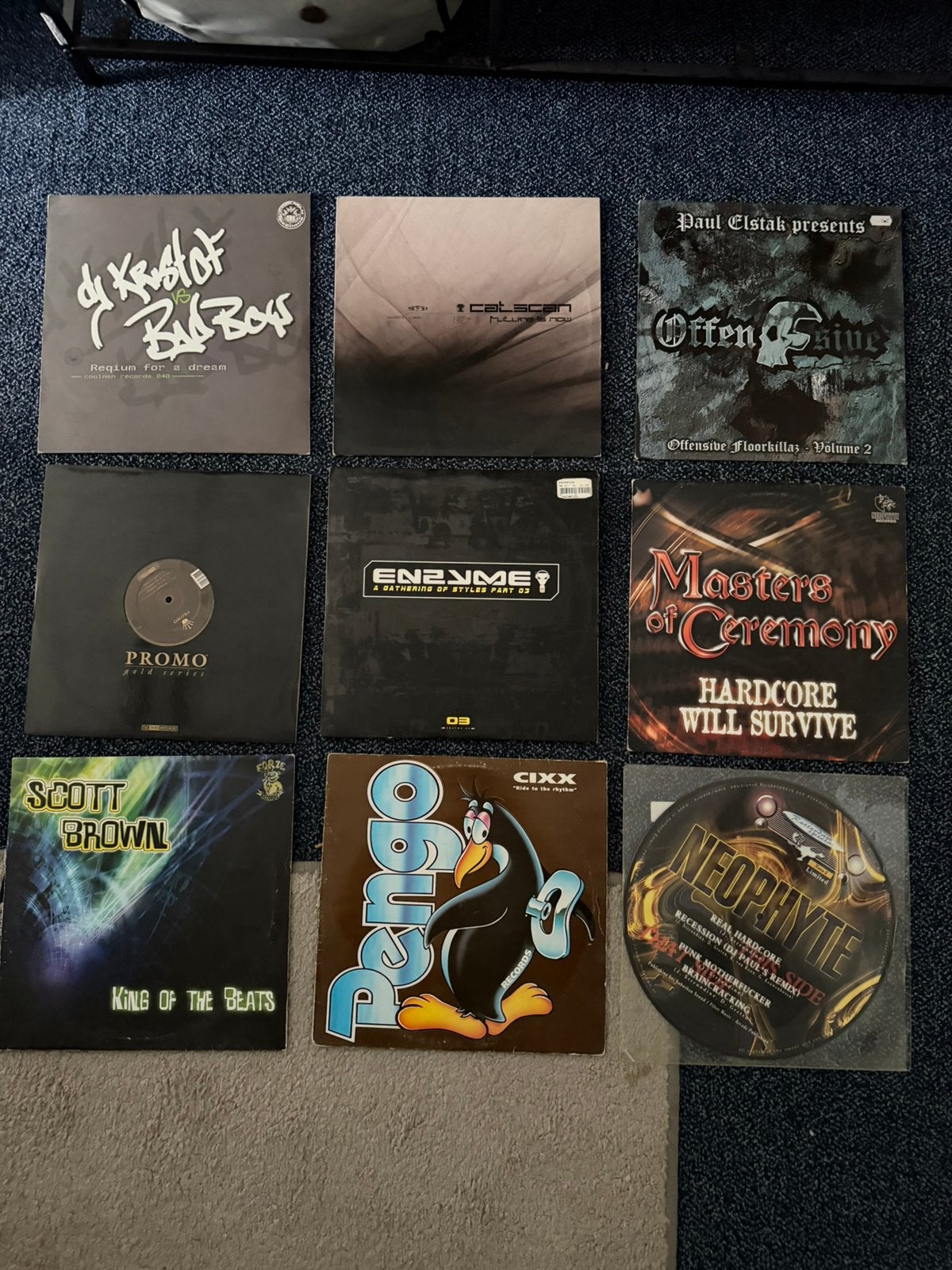 Millennium & Early Hardcore Vinyl 46 stuks & platenkoffer, Cd's en Dvd's, Vinyl Singles, Ophalen, Gebruikt, LP