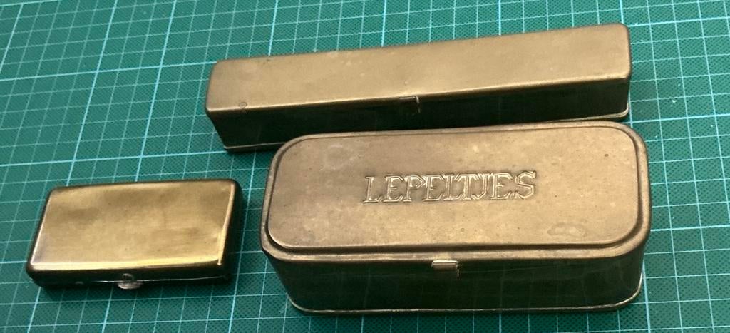 Vintage Koperen Doosjes: Lepel, Potlood & Sigaretten, Verzenden, Koper