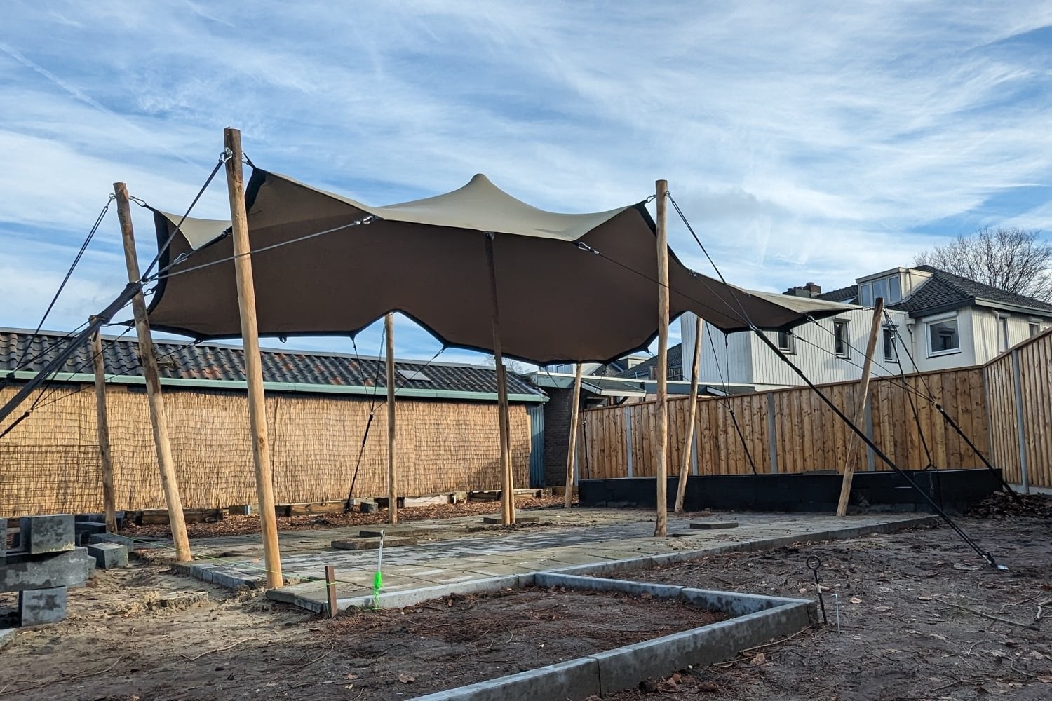 Stretchtent 4.5 x 5.5 te huur LAAGSTE PRIJS, Ophalen, Opvouwbaar, Overige typen, 2 meter of meer