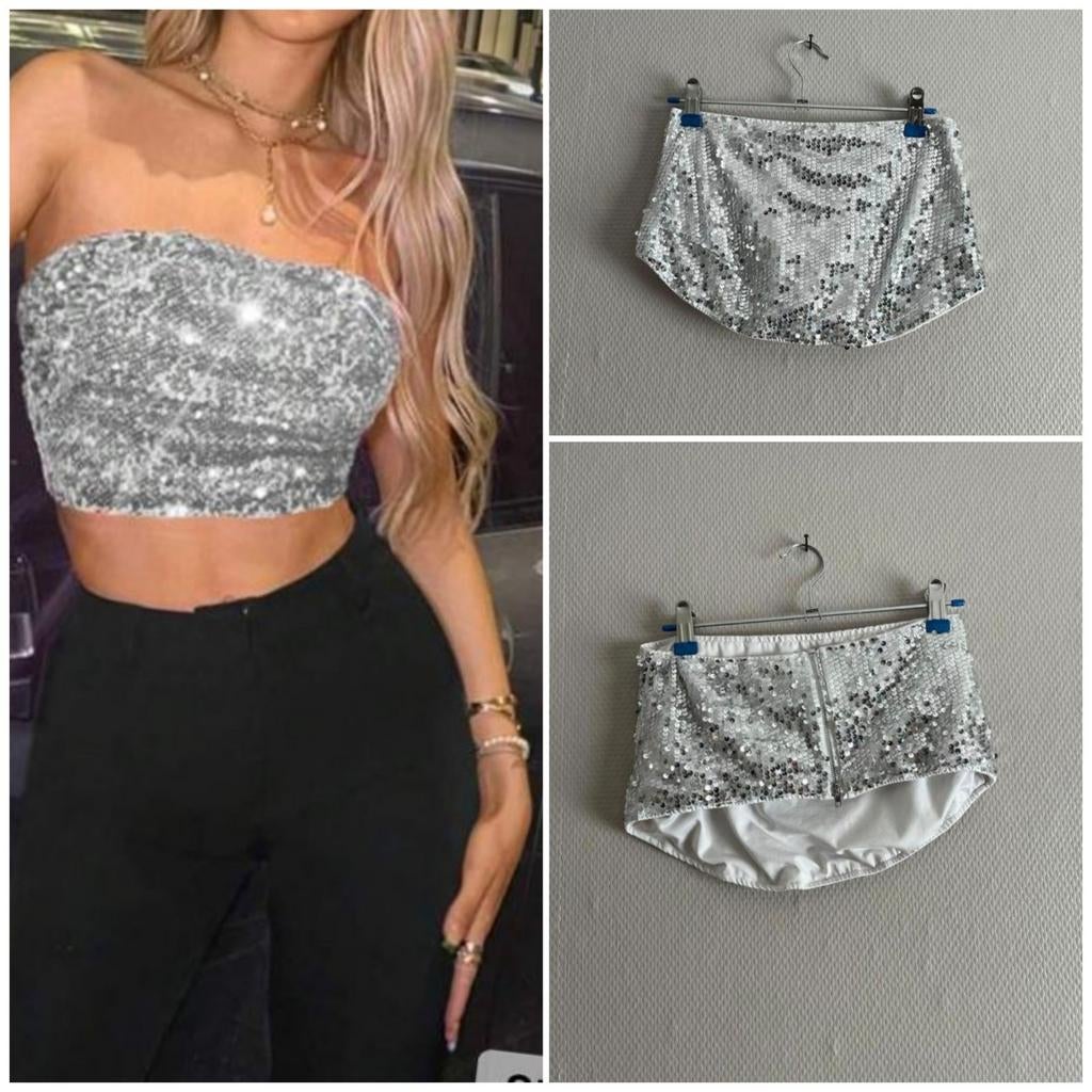 Nieuwe glitter top Shein maat S ook leuk voor carnaval, Ophalen of Verzenden, Nieuw, Carnaval