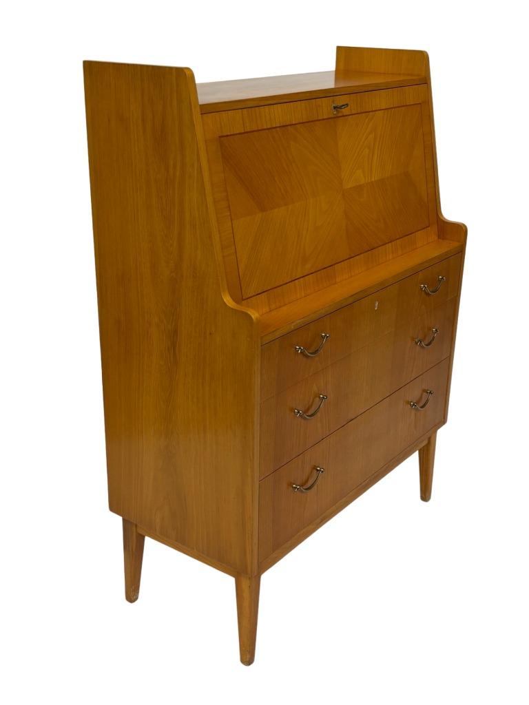 Vintage Secretaire Kastje Zweedse Jaren 60 Werkplek, Ophalen, Gebruikt