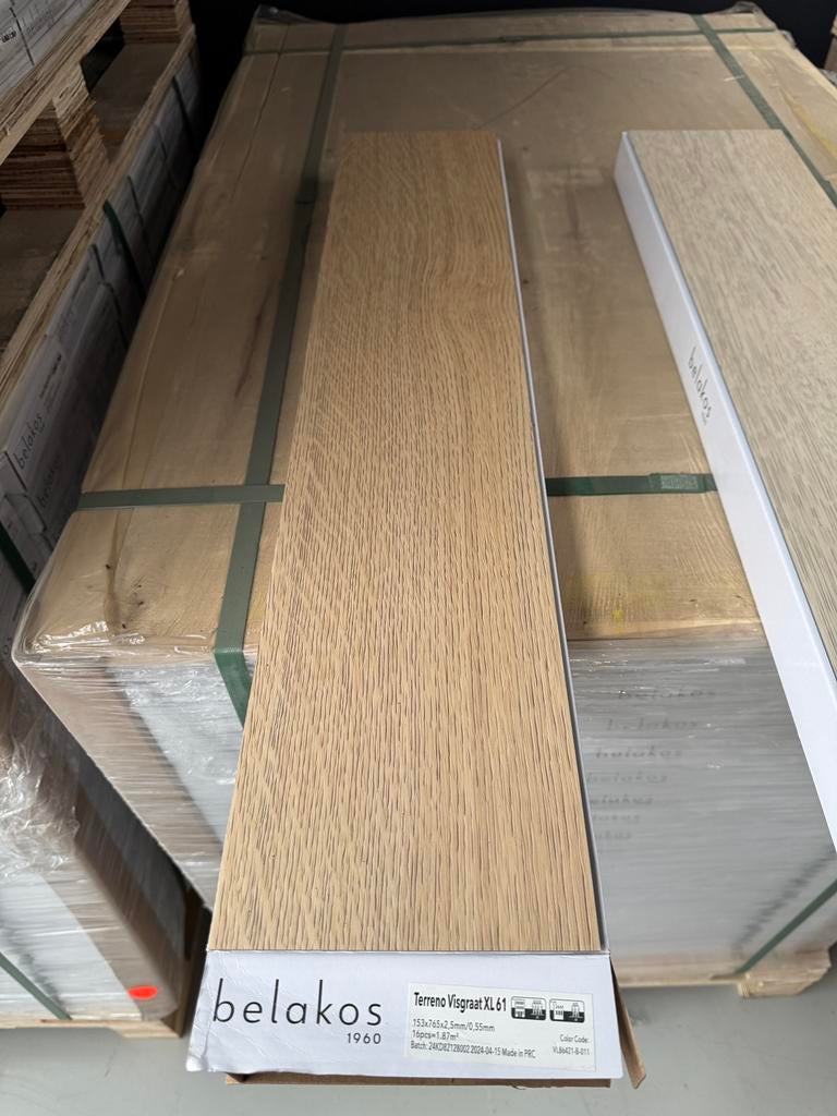 RESTPARTIJ Belakos PVC Dryback Visgraat | €16,75/m2, Ophalen, Info@ivloer.com, 75 m² of meer, 4131 NH