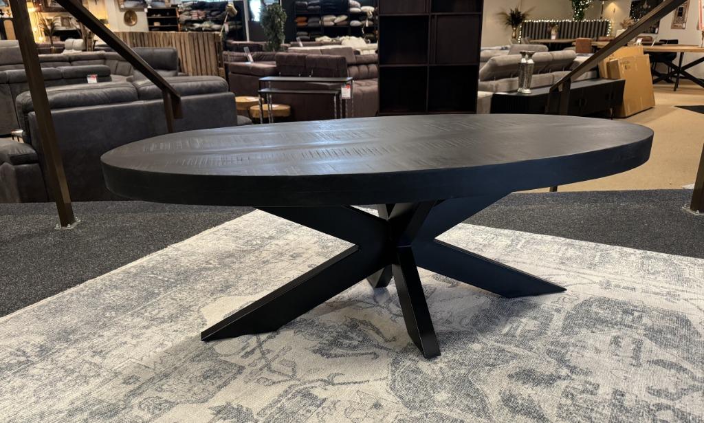 Salontafel Ovaal 130 Zwart Direct/Leverbaar/Enschede E-2150, Huis en Inrichting, 100 tot 150 cm, Nieuw, 50 tot 100 cm, Mwonenenslapen