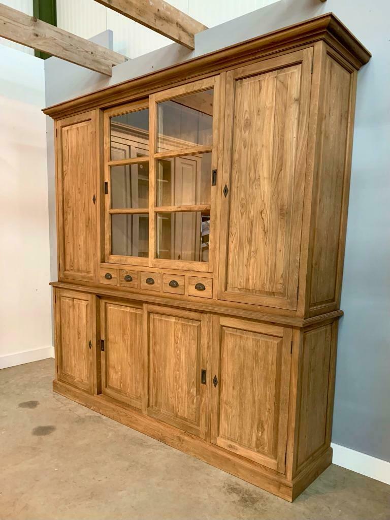 Buffetkast Teakhout 225cm Indoteak, Ophalen, Met deur(en), 200 cm of meer, Teakhout
