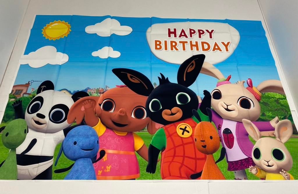 Bing en vriendjes achtergronddoek 80cm x 120cm, Hobby en Vrije tijd, Feestartikelen, Verzenden, Nieuw, Versiering, Verjaardag