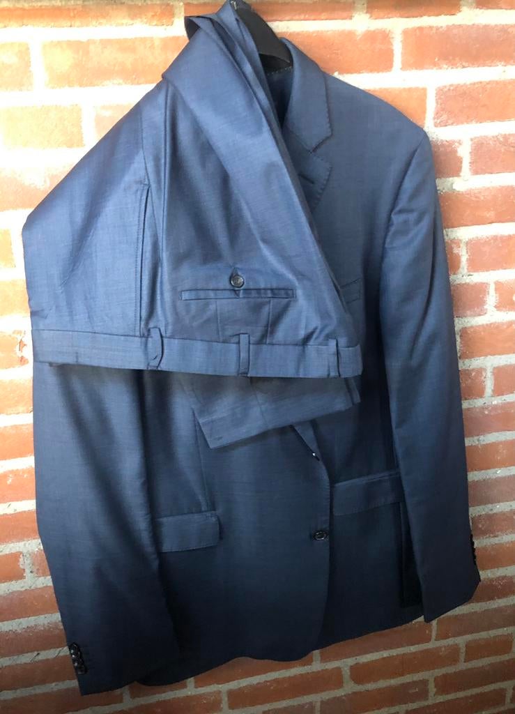 ZGAN Eduard Dressler blauw pak 100% Zuivere wol Mt 58, Ophalen of Verzenden, Zo goed als nieuw, Maat 56/58 (XL), Blauw
