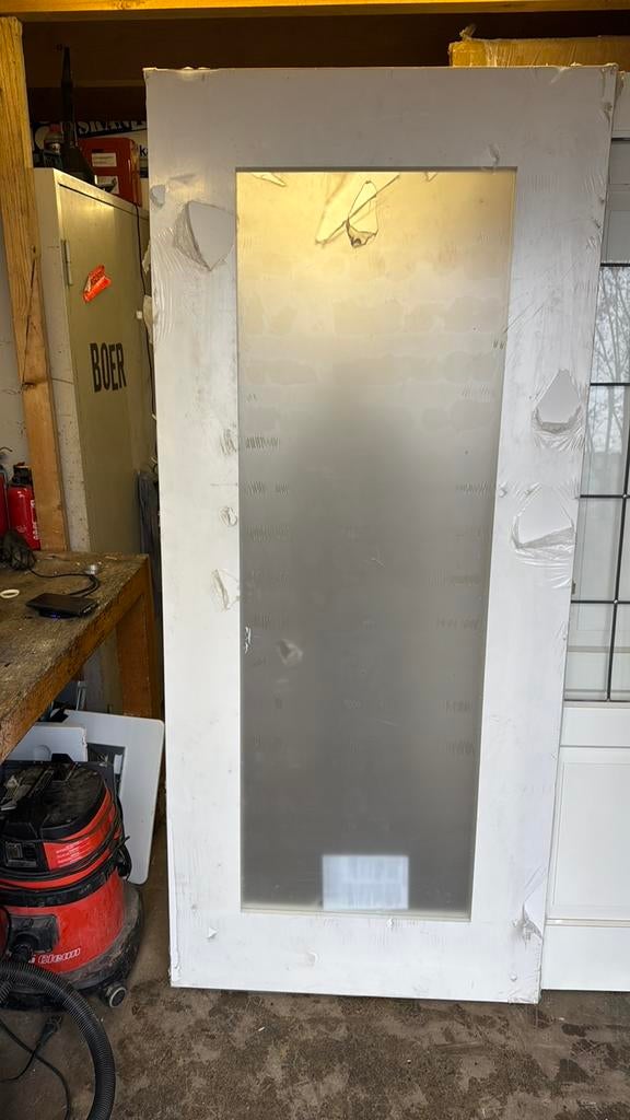 Verschillende Stompe paneeldeur 93x211.5 cm met glas, Ophalen, 80 tot 100 cm, Binnendeur, Nieuw