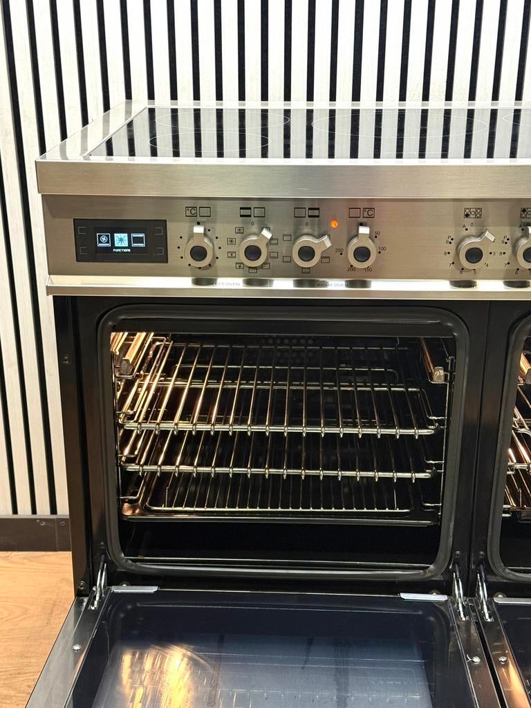 Luxe Bertazonni INDUCTIE Fornuis RVS/Zwart Hoogglans 90 cm, Witgoed en Apparatuur, Fornuizen, Fornello Esperta, Ophalen of Verzenden