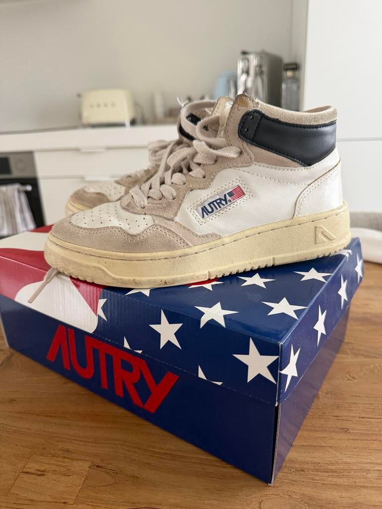 Autry Mid Wom Goat/Suede Sneakers Maat 36, Wit, Ophalen of Verzenden, Sneakers of Gympen, Gedragen
