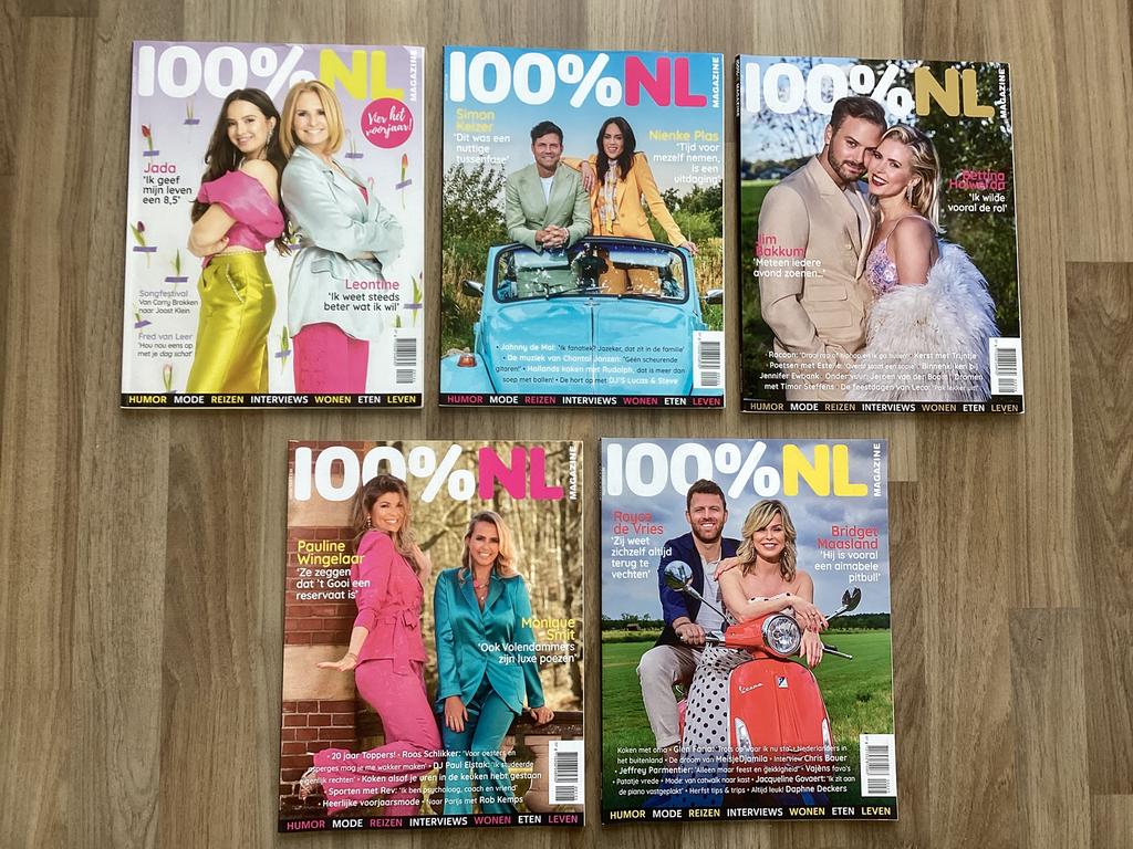 5 x 100% NL magazine 2024 / 2025, Ophalen of Verzenden, Zo goed als nieuw, Gossip of Showbizz