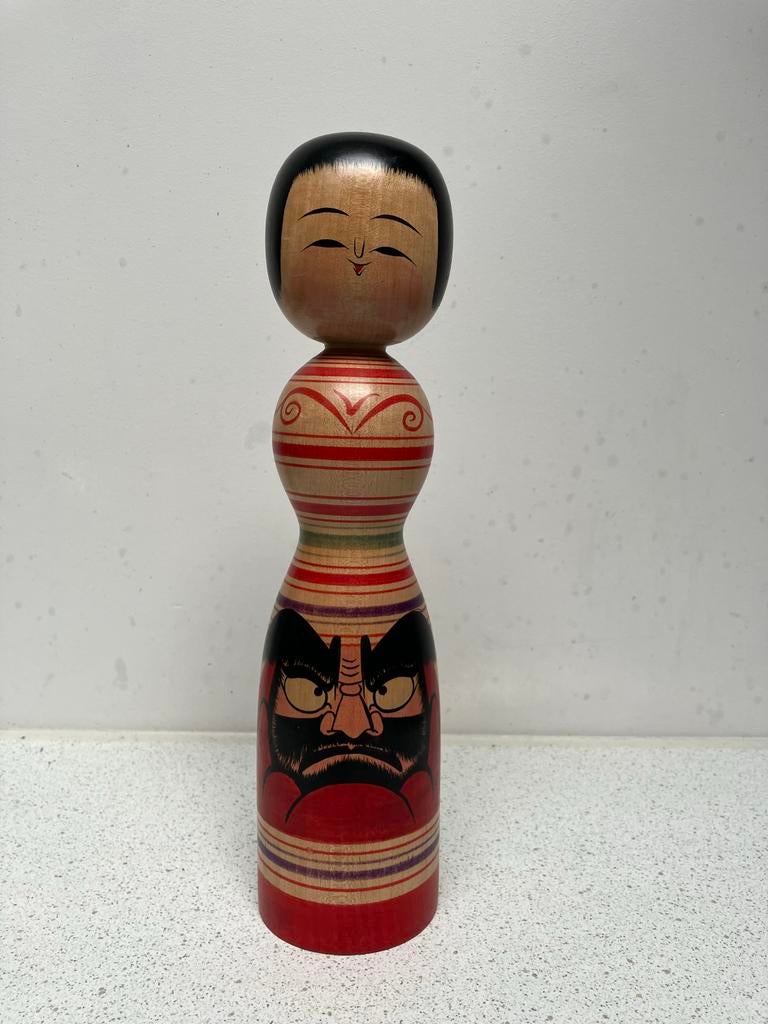 Japanse Kokeshi Pop met Daruma Afbeelding, Antiek en Kunst, Kunst | Niet-Westerse kunst, Ophalen of Verzenden