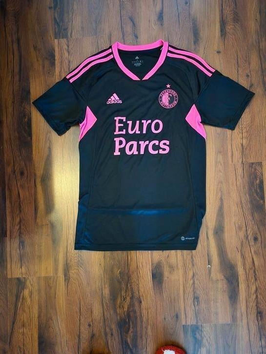 Feyenoord Shirt 22/23 - Zwart/Roze, Verzenden, Zwart, Zo goed als nieuw, Adidas
